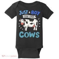 Just a  Who Loves Cows Funny Cows Lover Gift Baby Bodysuit thumb 0
