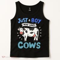 Just a  Who Loves Cows Funny Cows Lover Gift Tank Top thumb 2