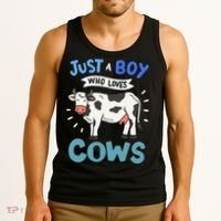 Just a  Who Loves Cows Funny Cows Lover Gift Tank Top thumb 3