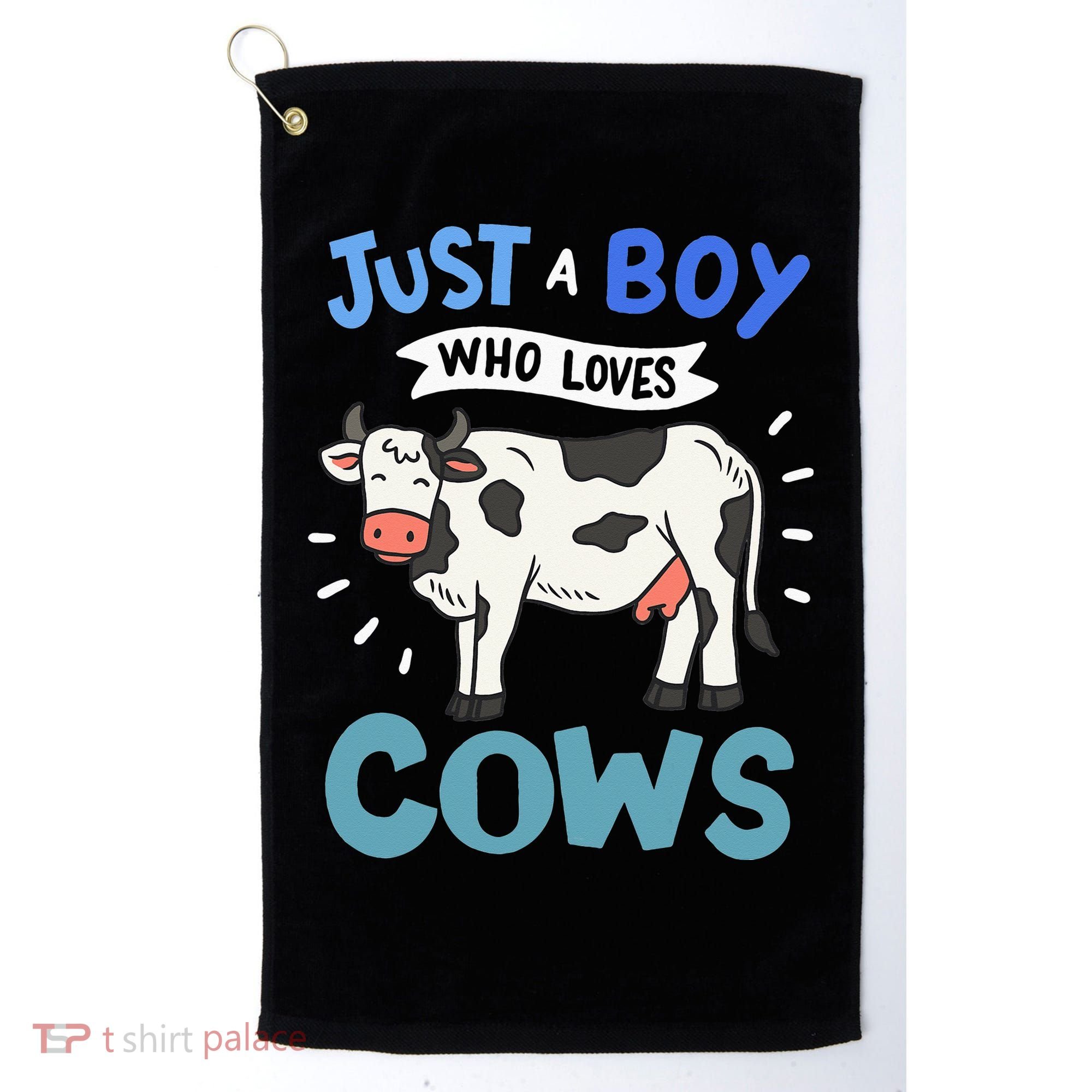 Just a  Who Loves Cows Funny Cows Lover Gift Golf Towel