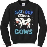 Just a  Who Loves Cows Funny Cows Lover Gift Kids Sweatshirt thumb 0