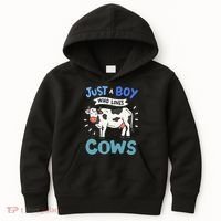 Just a  Who Loves Cows Funny Cows Lover Gift Kids Hoodie thumb 0