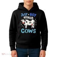 Just a  Who Loves Cows Funny Cows Lover Gift Kids Hoodie thumb 4