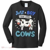 Just a  Who Loves Cows Funny Cows Lover Gift Kids Long Sleeve Shirt thumb 0