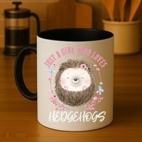 Just A Who Loves Hedgehogs Forest Animal Cute Hedgehog Gift Coffee Mug thumb 4