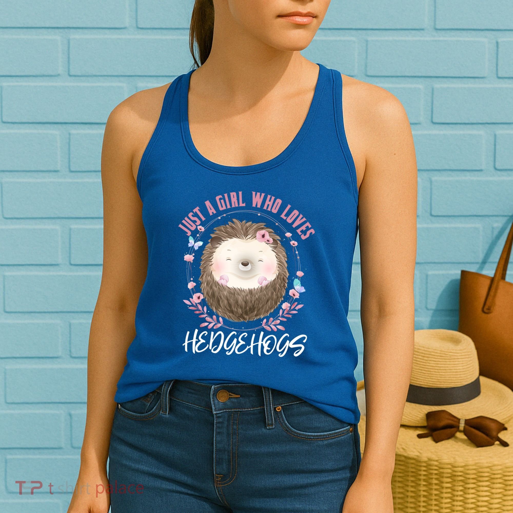 Just A Who Loves Hedgehogs Forest Animal Cute Hedgehog Gift Women's Tank Top