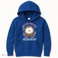 Just A Who Loves Hedgehogs Forest Animal Cute Hedgehog Gift Kids Hoodie thumb 0