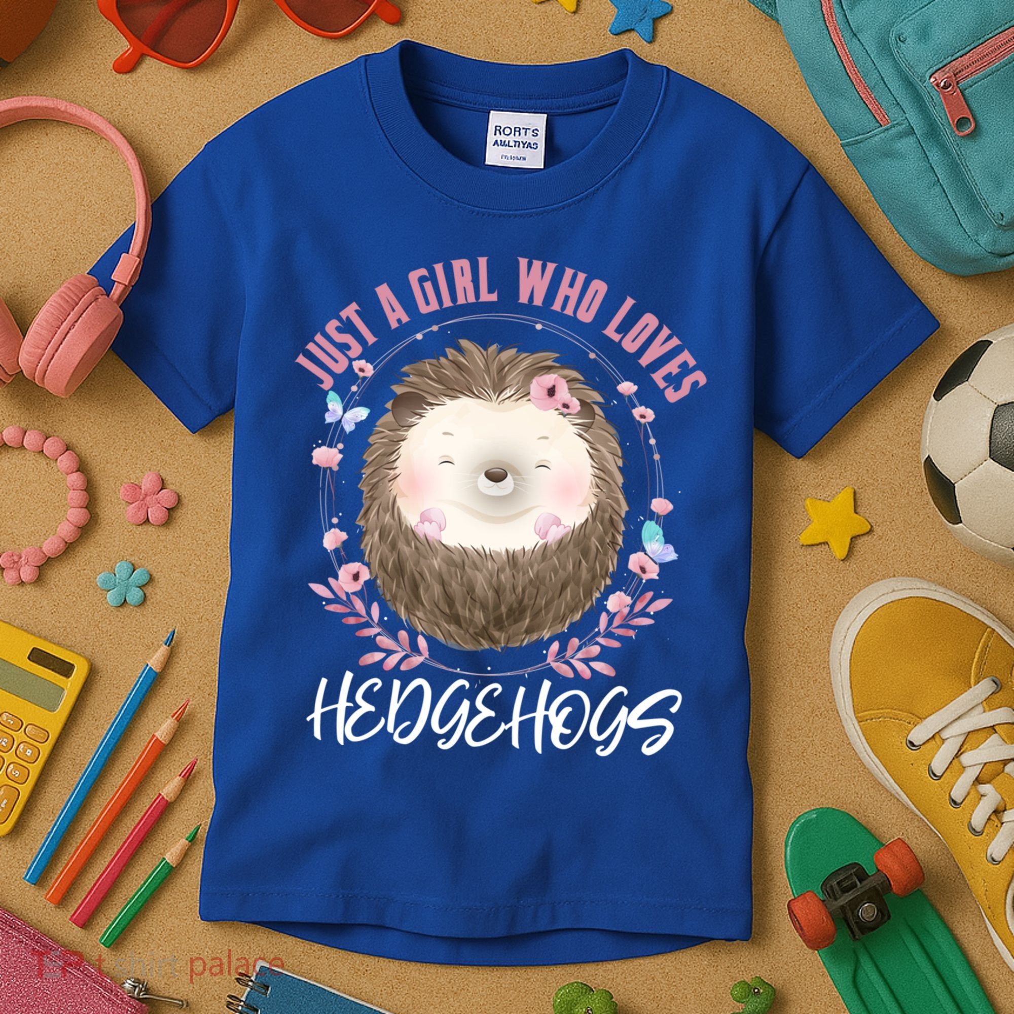 Just A Who Loves Hedgehogs Forest Animal Cute Hedgehog Gift Kids T-Shirt