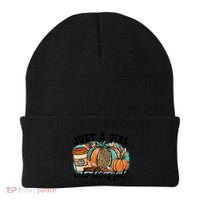 Just A Who Loves Fall Pumpkin Spice Leopard Coffee Cup Gift Beanie thumb 0