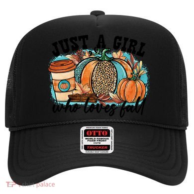 Just A Who Loves Fall Pumpkin Spice Leopard Coffee Cup Gift Hat