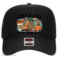 Just A Who Loves Fall Pumpkin Spice Leopard Coffee Cup Gift Hat thumb 0