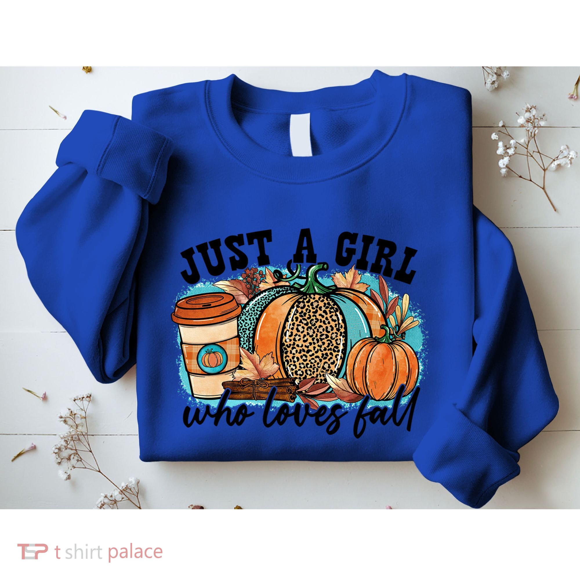 Just A Who Loves Fall Pumpkin Spice Leopard Coffee Cup Gift Sweatshirt