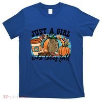 Just A Who Loves Fall Pumpkin Spice Leopard Coffee Cup Gift T-Shirt thumb 0