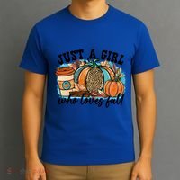 Just A Who Loves Fall Pumpkin Spice Leopard Coffee Cup Gift T-Shirt thumb 3