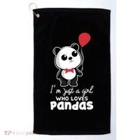 Just A Who Loves Pandas Panda Meaningful Gift Funny Gift Golf Towel thumb 0