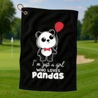 Just A Who Loves Pandas Panda Meaningful Gift Funny Gift Golf Towel thumb 1
