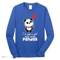Just A Who Loves Pandas Panda Meaningful Gift Funny Gift Long Sleeve Shirt thumb 0