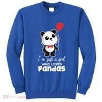 Just A Who Loves Pandas Panda Meaningful Gift Funny Gift Sweatshirt thumb 0