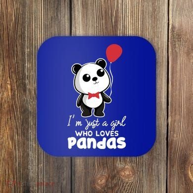 Just A Who Loves Pandas Panda Meaningful Gift Funny Gift Coaster