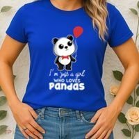 Just A Who Loves Pandas Panda Meaningful Gift Funny Gift Women's T-Shirt thumb 2