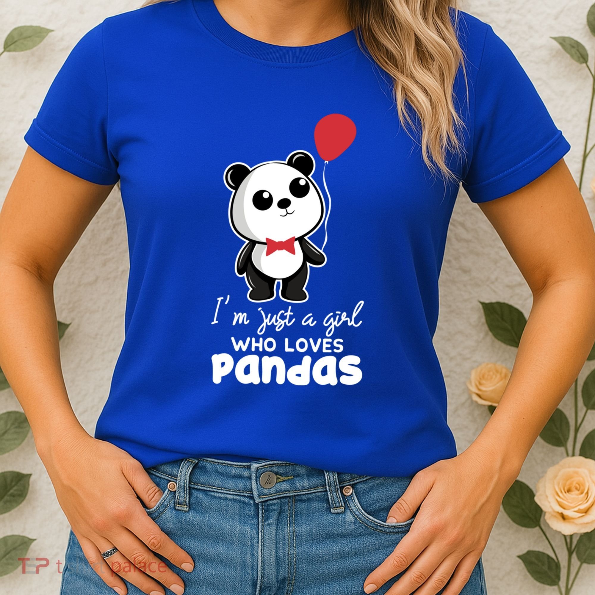 Just A Who Loves Pandas Panda Meaningful Gift Funny Gift Women's T-Shirt