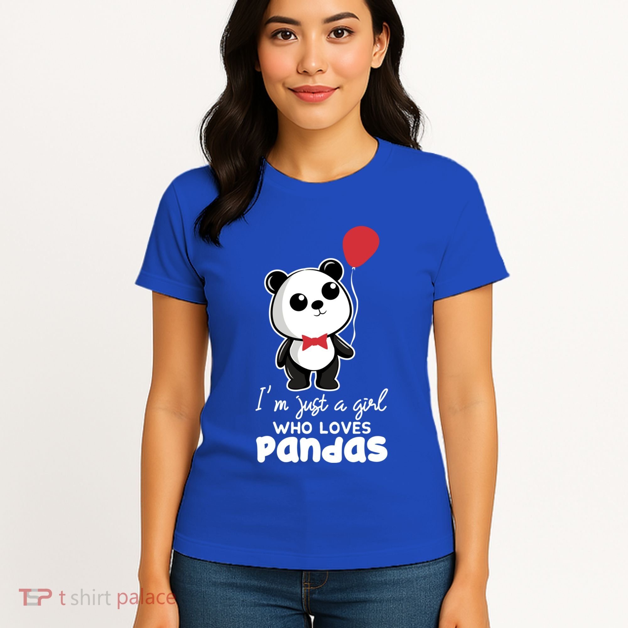 Just A Who Loves Pandas Panda Meaningful Gift Funny Gift Women's T-Shirt