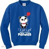 Just A Who Loves Pandas Panda Meaningful Gift Funny Gift Kids Sweatshirt thumb 0