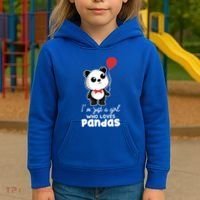 Just A Who Loves Pandas Panda Meaningful Gift Funny Gift Kids Hoodie thumb 3