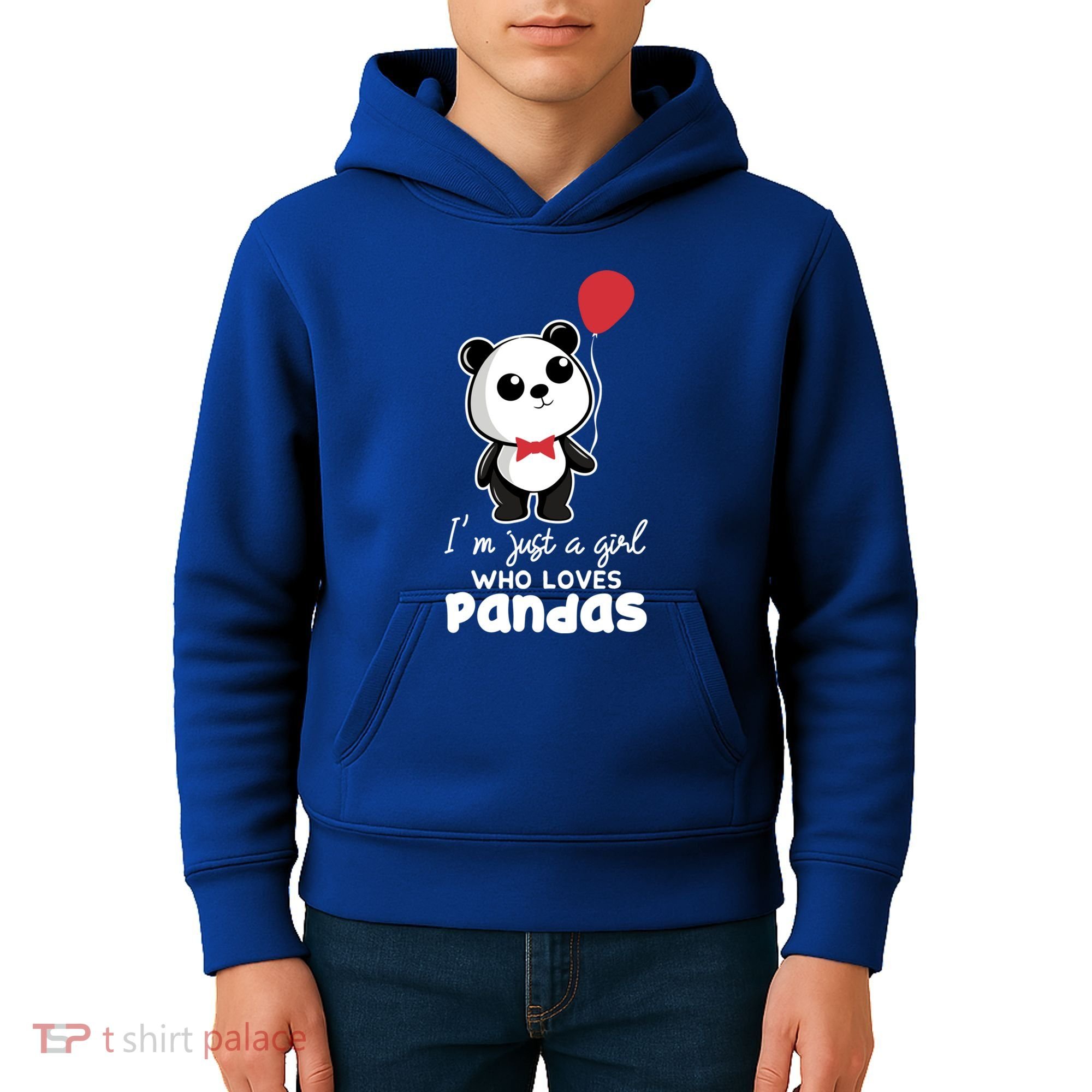 Just A Who Loves Pandas Panda Meaningful Gift Funny Gift Kids Hoodie