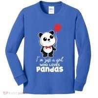 Just A Who Loves Pandas Panda Meaningful Gift Funny Gift Kids Long Sleeve Shirt thumb 0