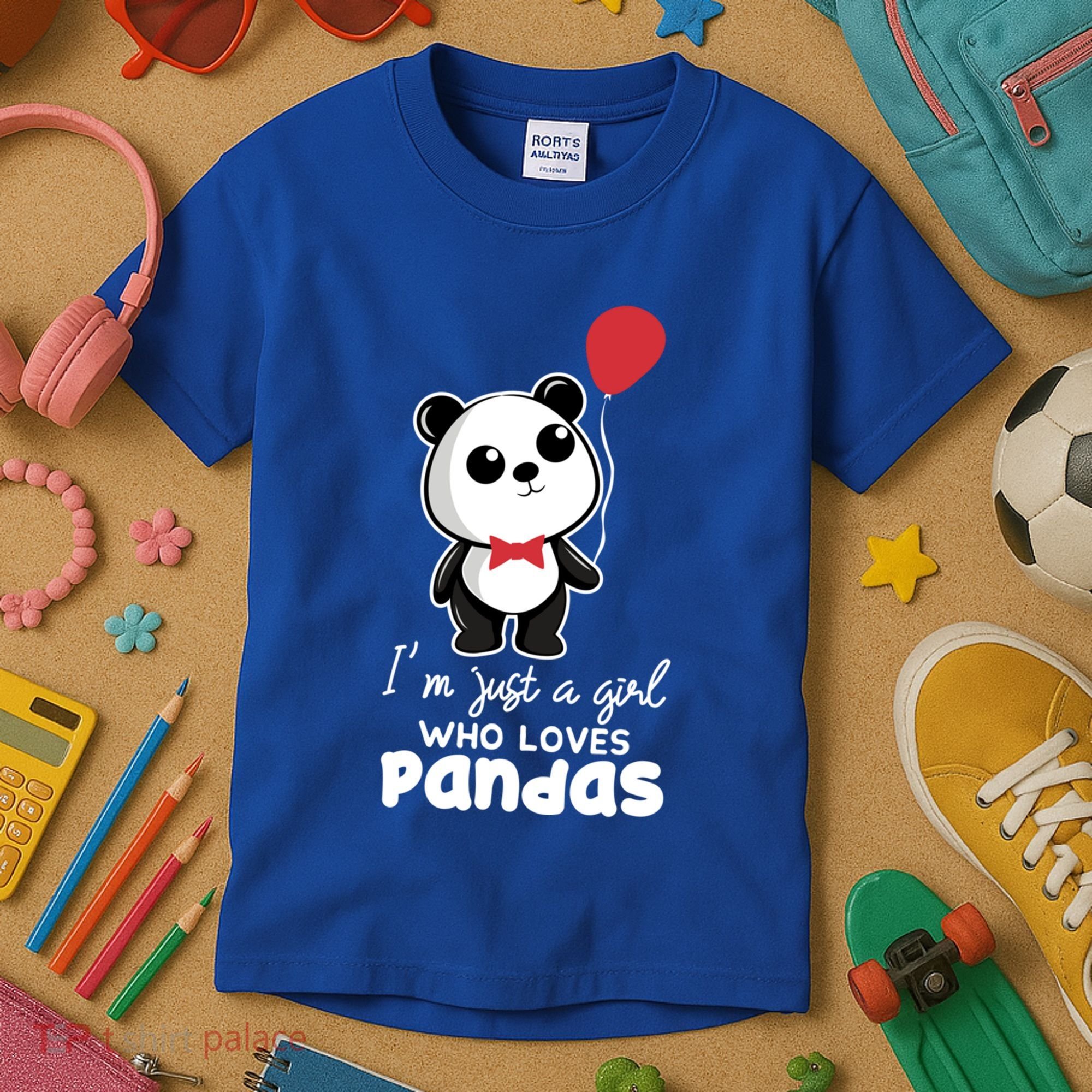 Just A Who Loves Pandas Panda Meaningful Gift Funny Gift Kids T-Shirt