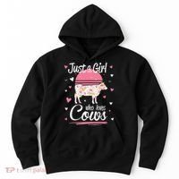 Just a  Who Loves Cows Farm  Funny Cow Hoodie thumb 0
