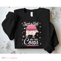 Just a  Who Loves Cows Farm  Funny Cow Sweatshirt thumb 2