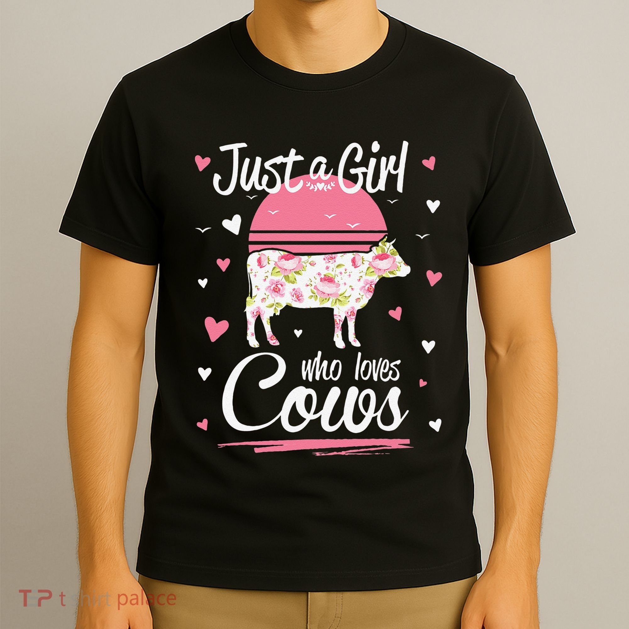 Just a  Who Loves Cows Farm  Funny Cow T-Shirt