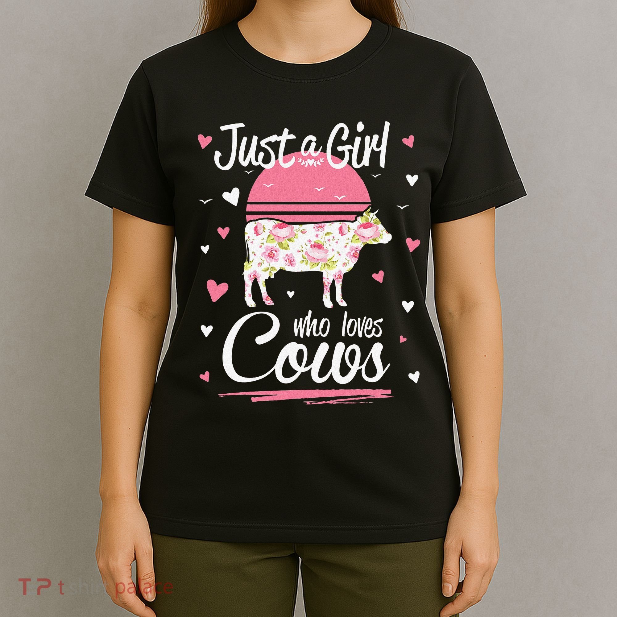 Just a  Who Loves Cows Farm  Funny Cow T-Shirt