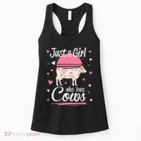 Just a  Who Loves Cows Farm  Funny Cow Women's Tank Top thumb 0