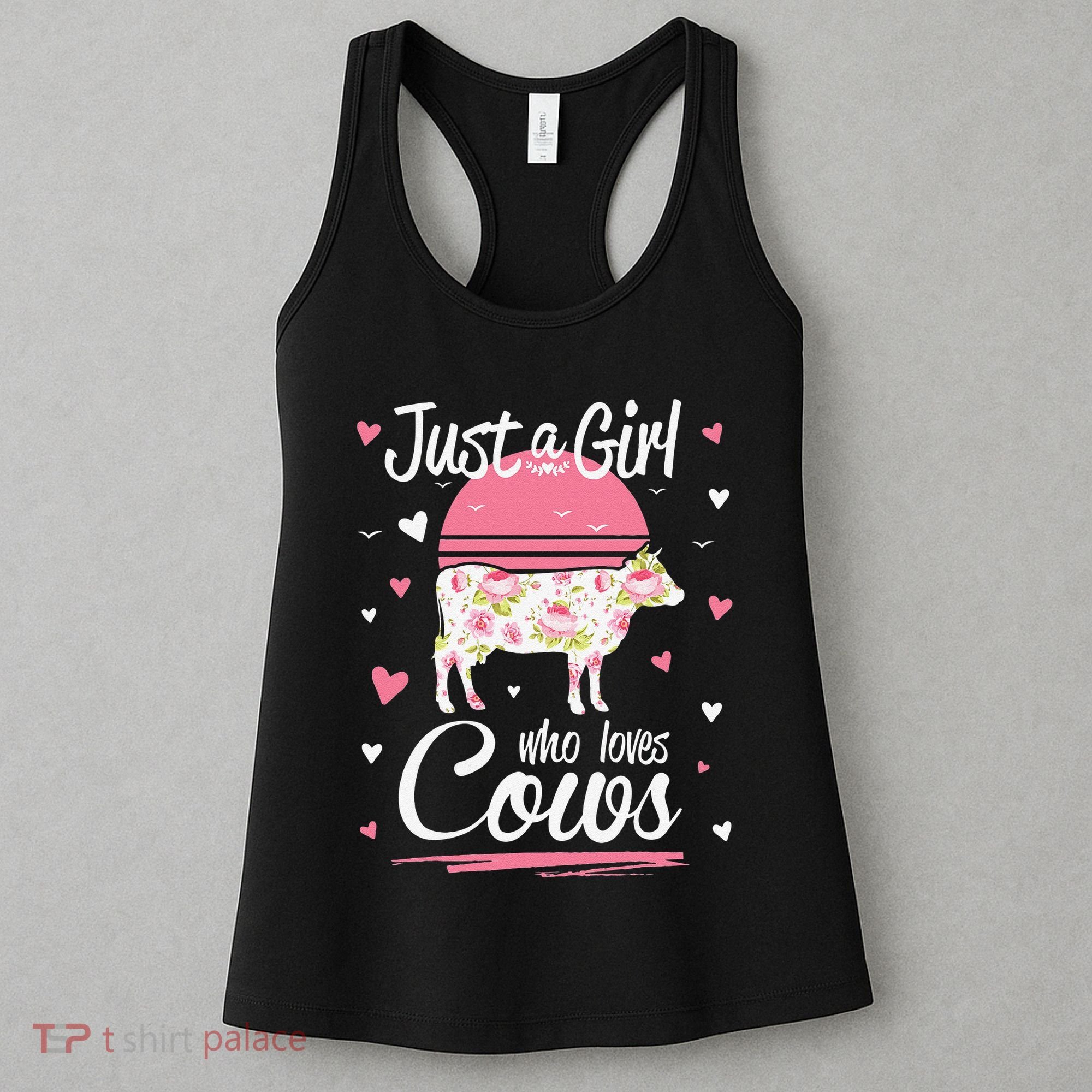 Just a  Who Loves Cows Farm  Funny Cow Women's Tank Top