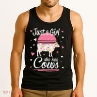 Just a  Who Loves Cows Farm  Funny Cow Tank Top thumb 3