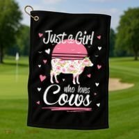 Just a  Who Loves Cows Farm  Funny Cow Golf Towel thumb 1
