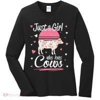 Just a  Who Loves Cows Farm  Funny Cow Women's Long Sleeve Shirt thumb 0