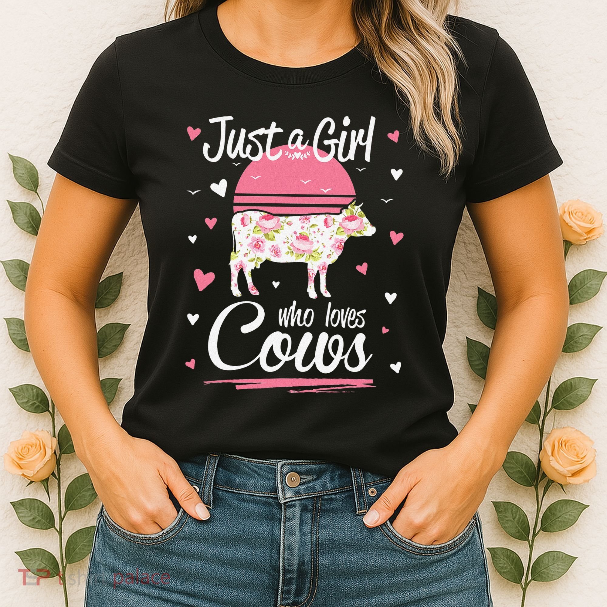 Just a  Who Loves Cows Farm  Funny Cow Women's T-Shirt