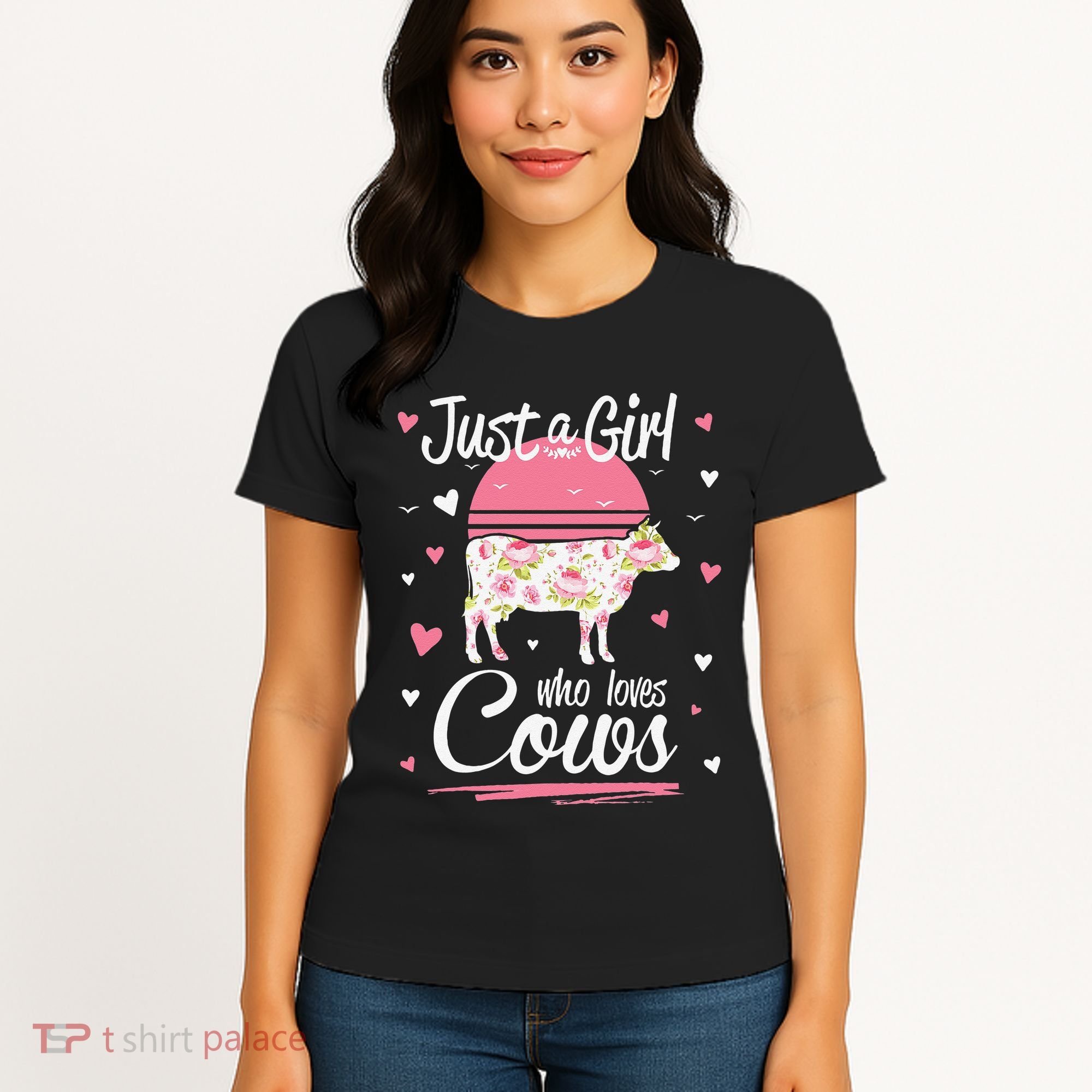 Just a  Who Loves Cows Farm  Funny Cow Women's T-Shirt
