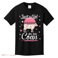 Just a  Who Loves Cows Farm  Funny Cow Kids T-Shirt thumb 0