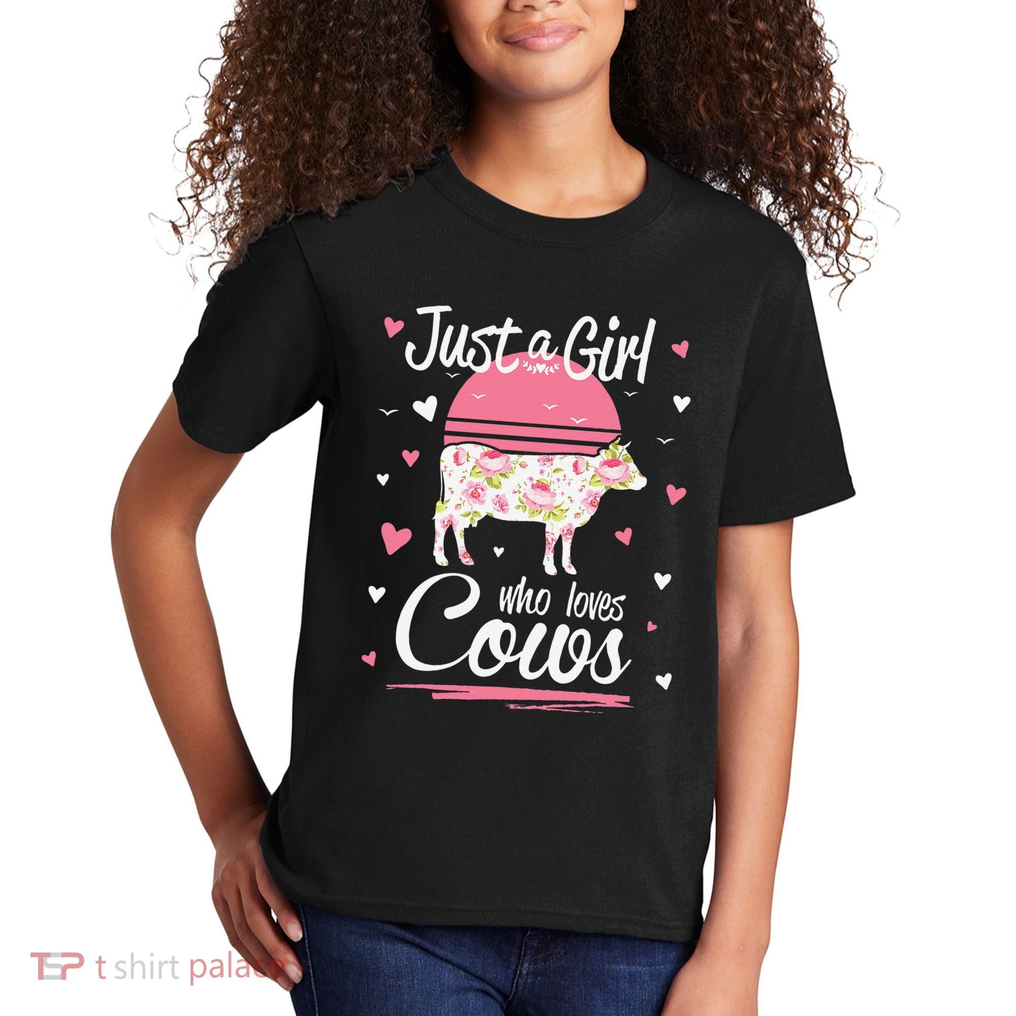 Just a  Who Loves Cows Farm  Funny Cow Kids T-Shirt