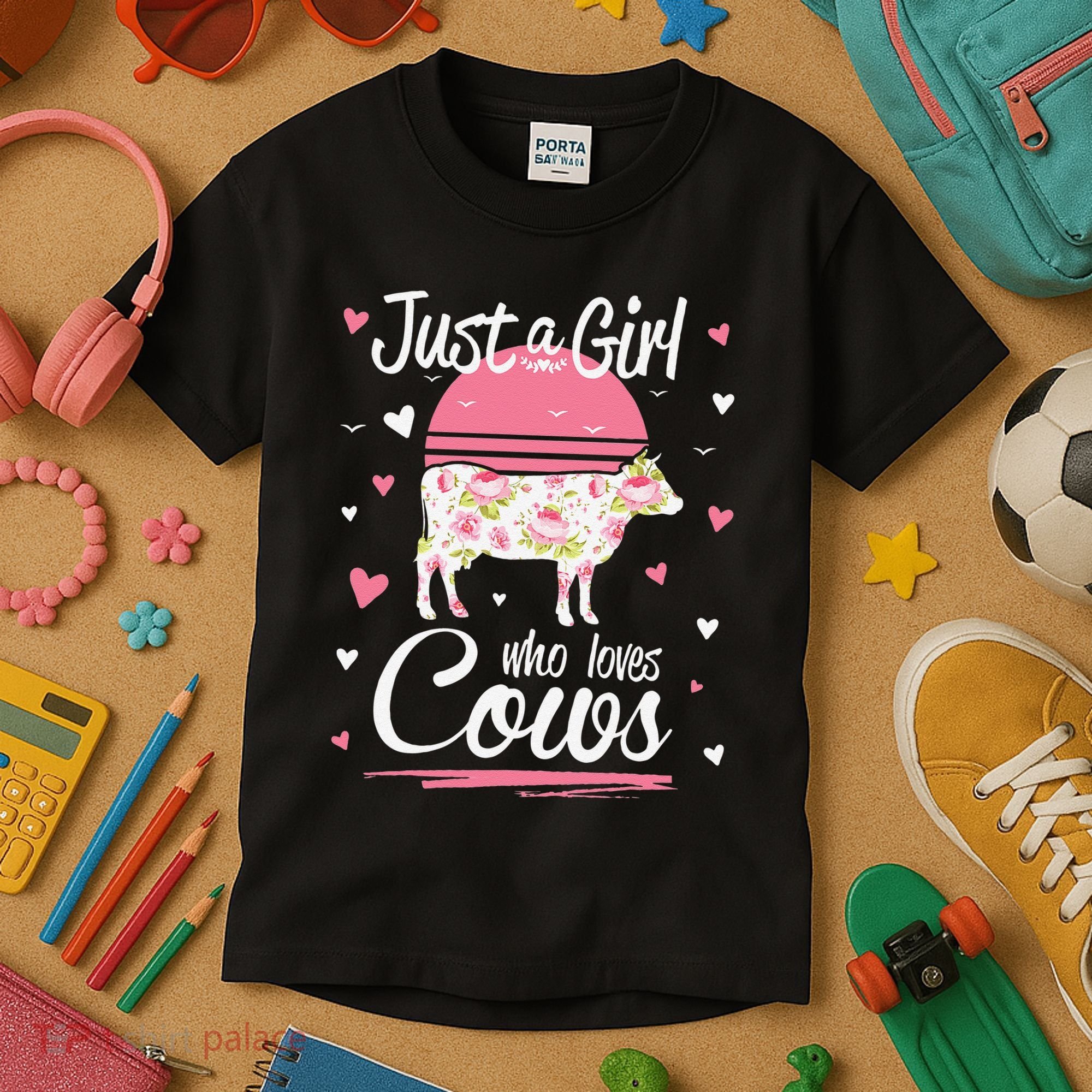 Just a  Who Loves Cows Farm  Funny Cow Kids T-Shirt