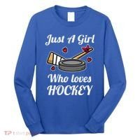Just A Who Loves Hockey Ice Hockey Jersey Meaningful Gift Long Sleeve Shirt thumb 0