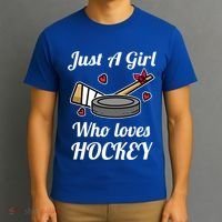 Just A Who Loves Hockey Ice Hockey Jersey Meaningful Gift T-Shirt thumb 3