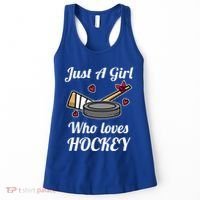 Just A Who Loves Hockey Ice Hockey Jersey Meaningful Gift Women's Tank Top thumb 0
