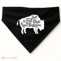 Just A  Who Loves Buffaloes Buffalo Bison Lover  USA-Made Doggie Bandana thumb 0
