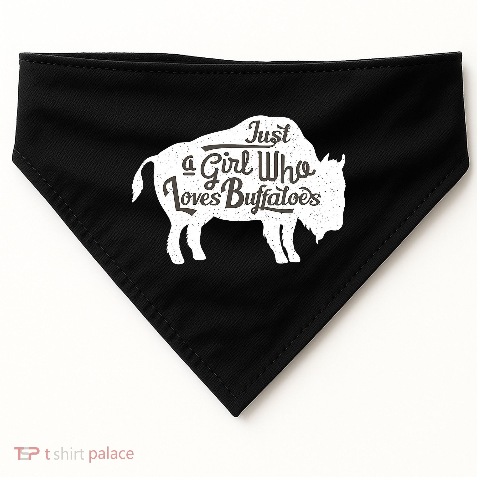 Just A  Who Loves Buffaloes Buffalo Bison Lover  USA-Made Doggie Bandana